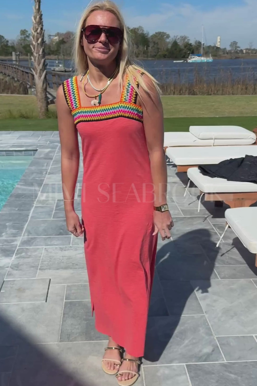 Lena dress, coral poppy