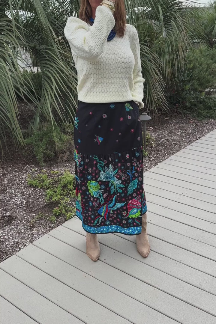 Ada skirt, midnight reef print