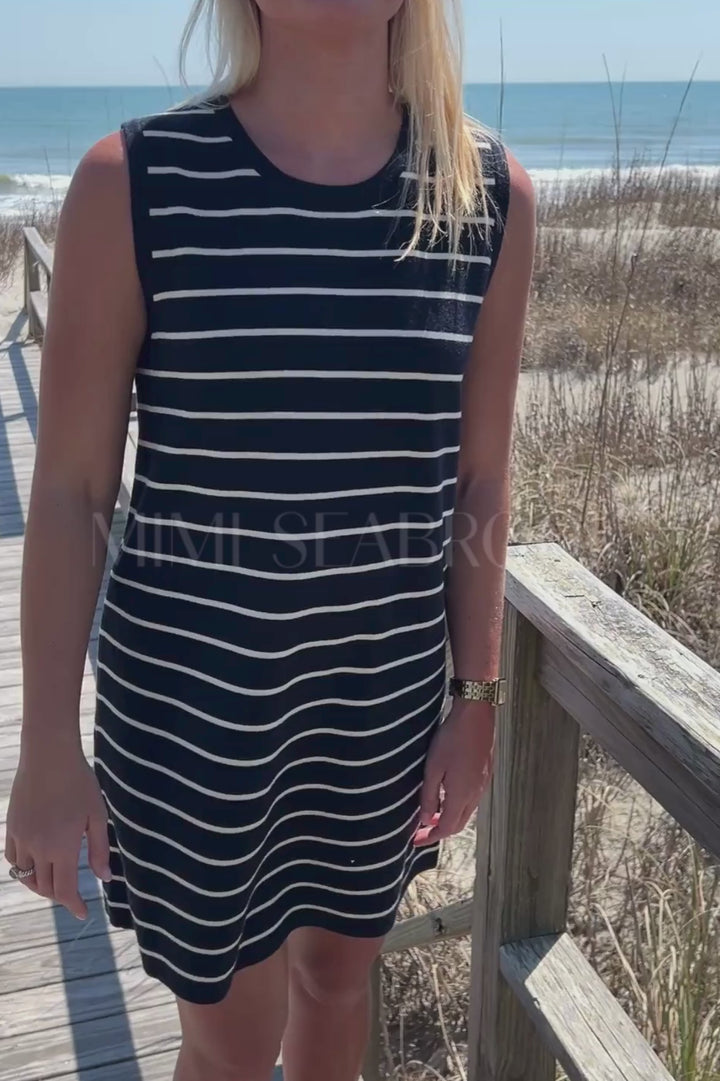 Crafton dress, navy/cream