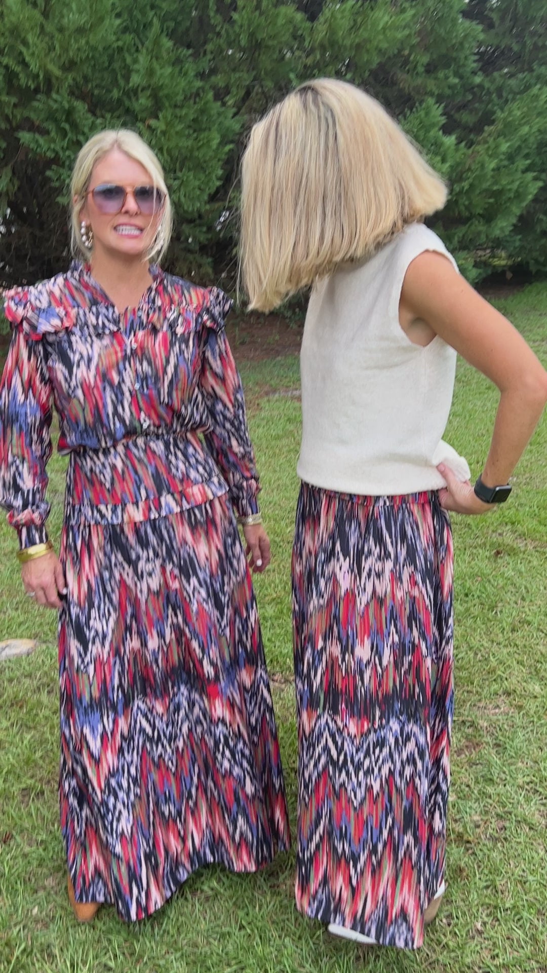 Permar skirt by King + Pitt, zig zag print