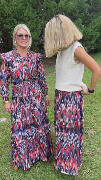 Permar skirt by King + Pitt, zig zag print