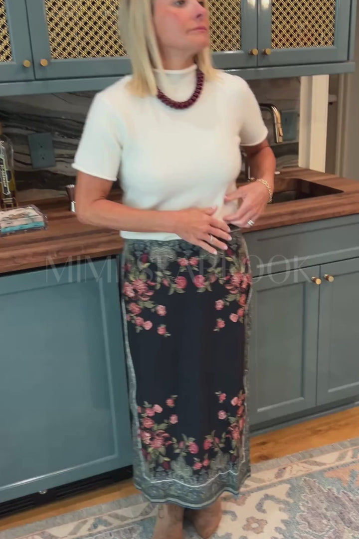 Milena Midi Skirt, Eglantine Print by Cleobella