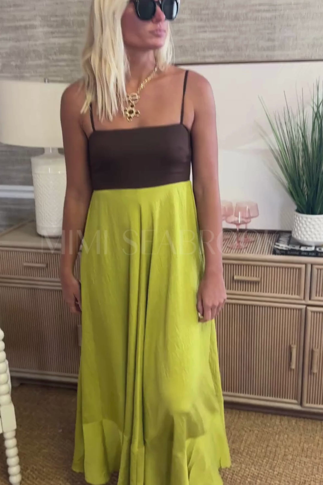 Kenia dress, brown lime