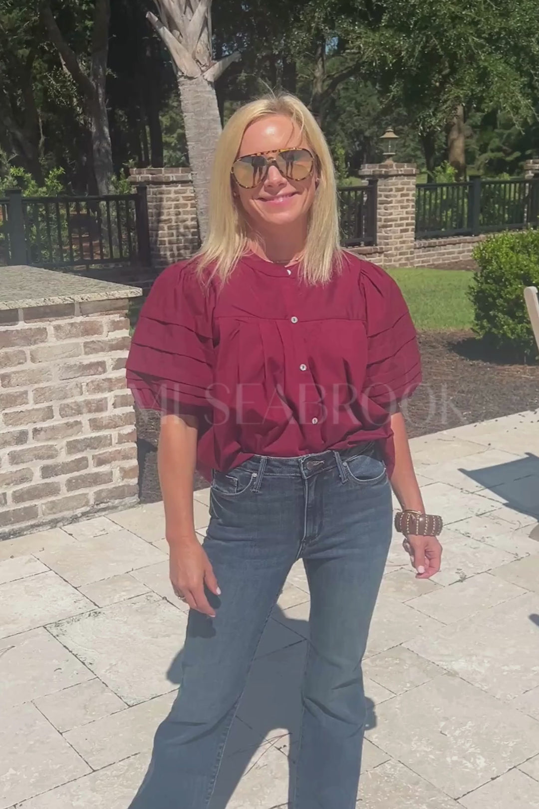Belen top, burgundy
