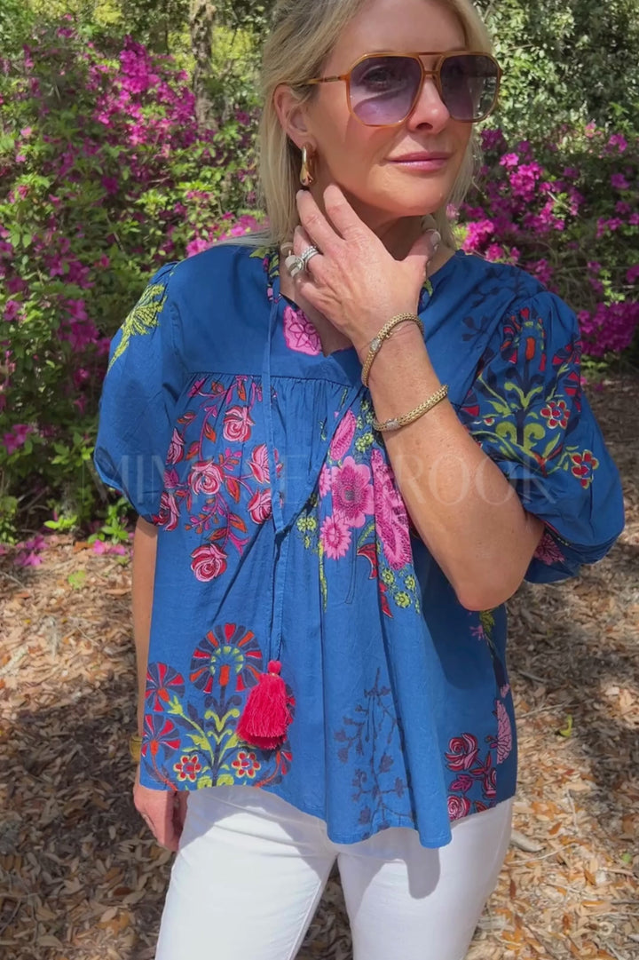 Blissful top, blue