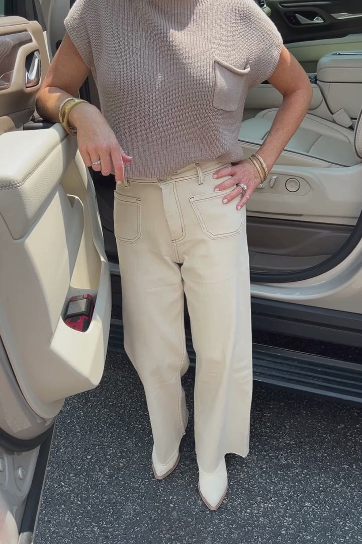 Kayla pants, washed beige