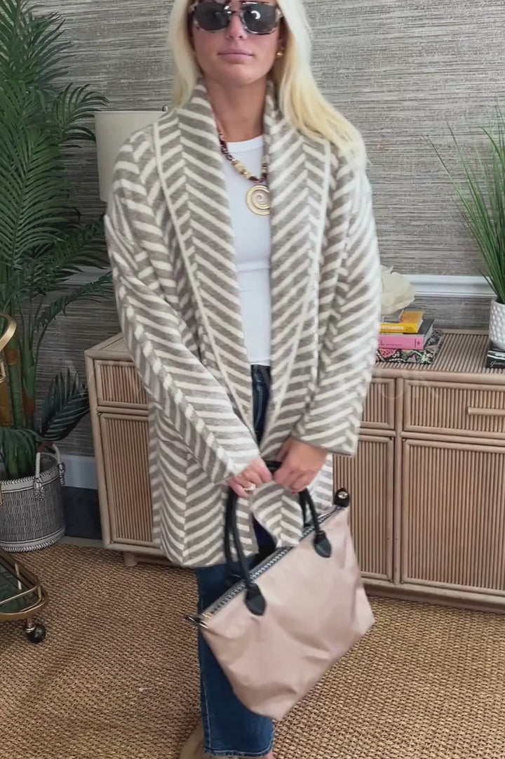 Kerry cardigan sweater, taupe