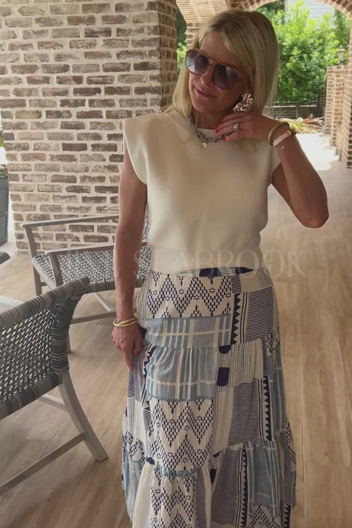 Fairbanks knit top, cream