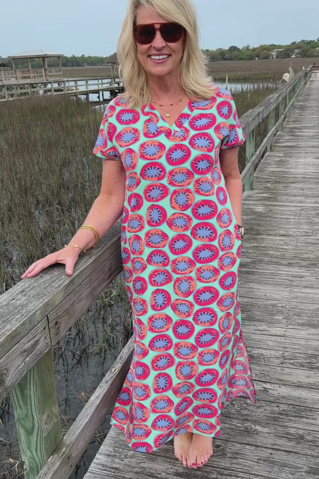 Laurie Cover Up Dress, kiwi print