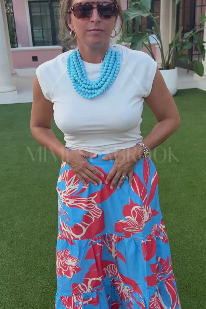 Ada skirt, coral florals