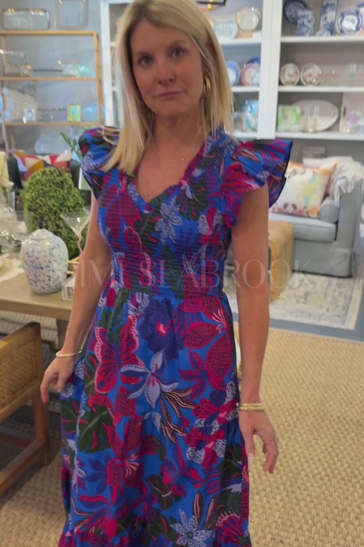 Mamie dress, blue/pink