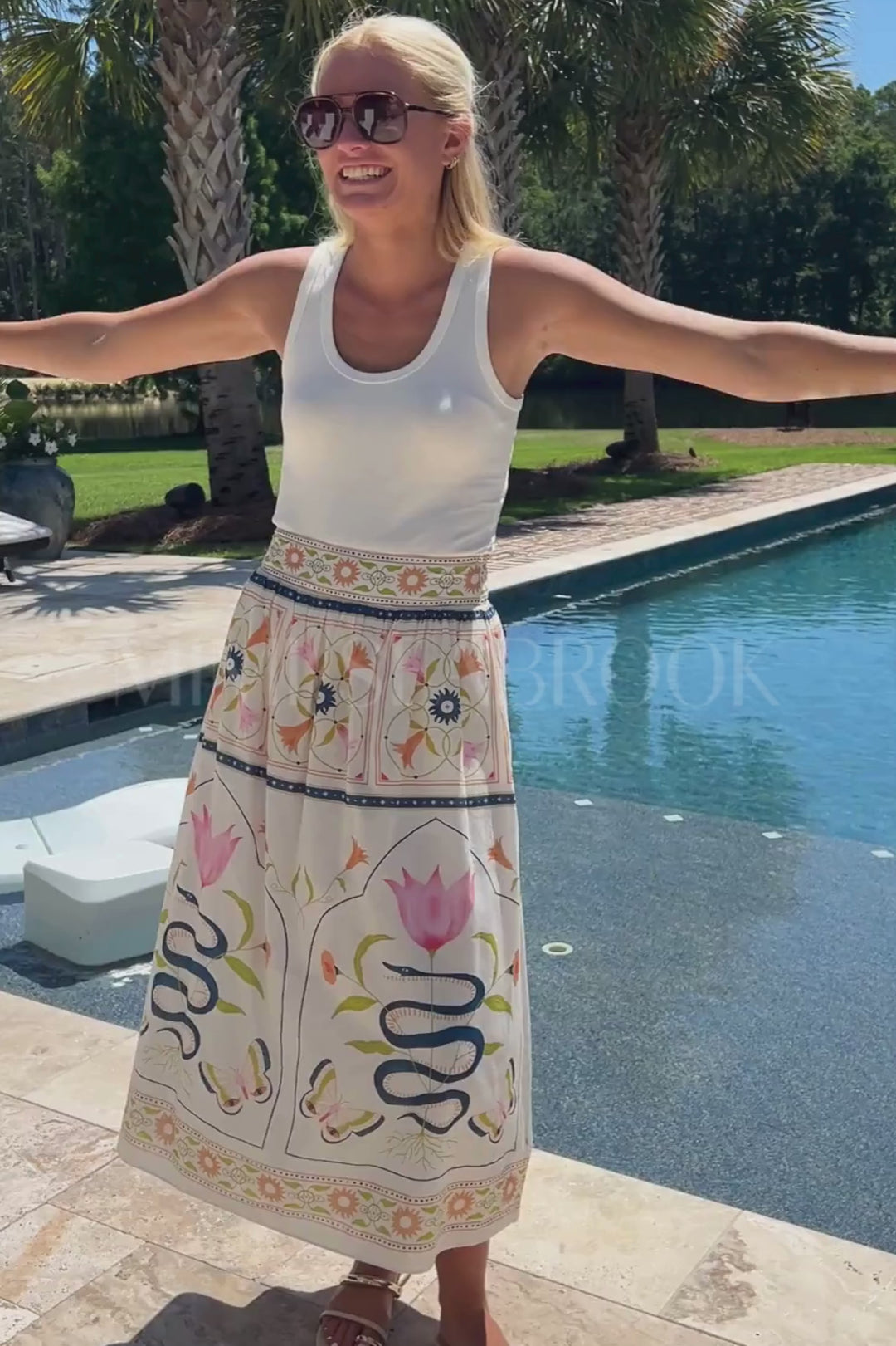 Elliott Maxi Skirt, Montecito Print by Cleobella