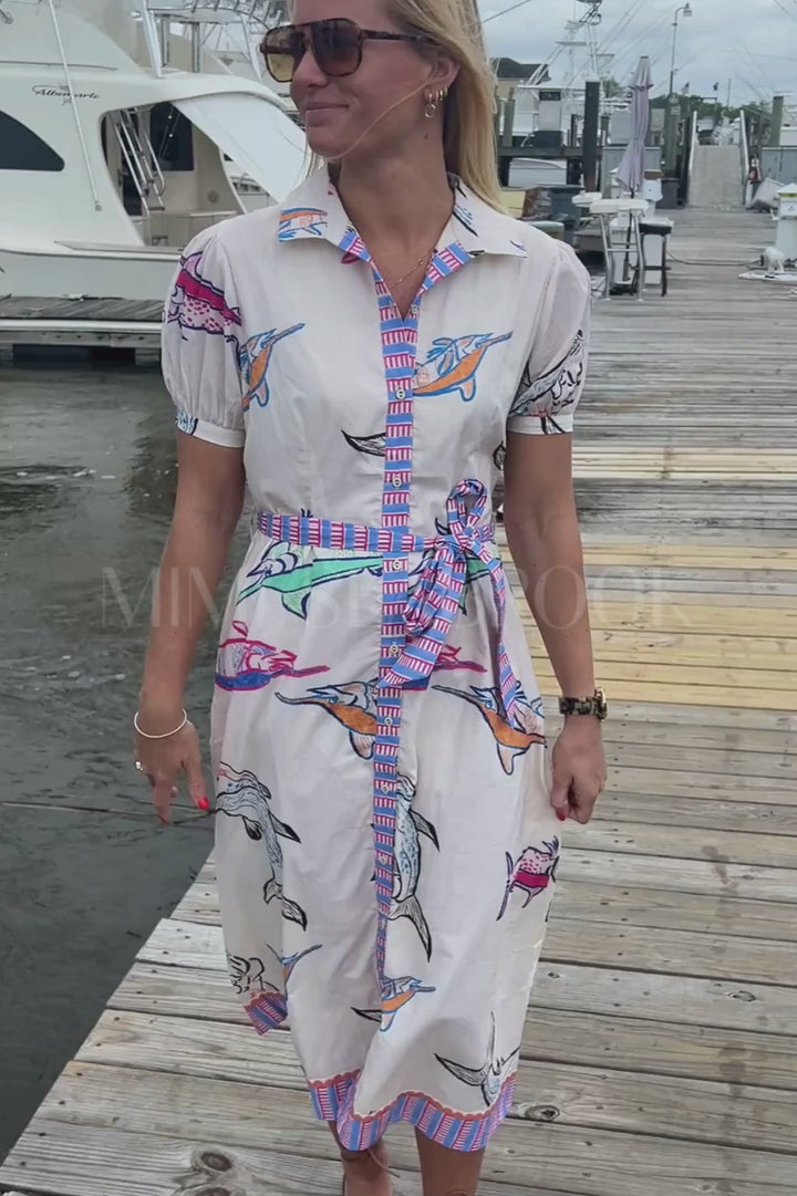 Plantation Key Dress by King + Pitt, chroma reef print