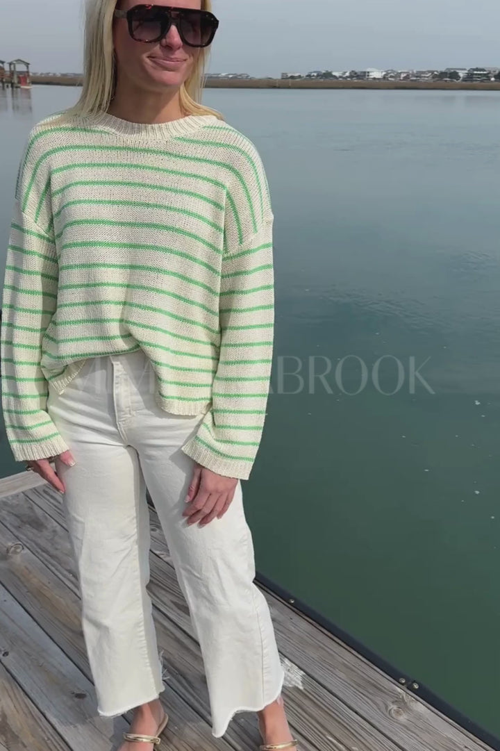Linney sweater, green cream
