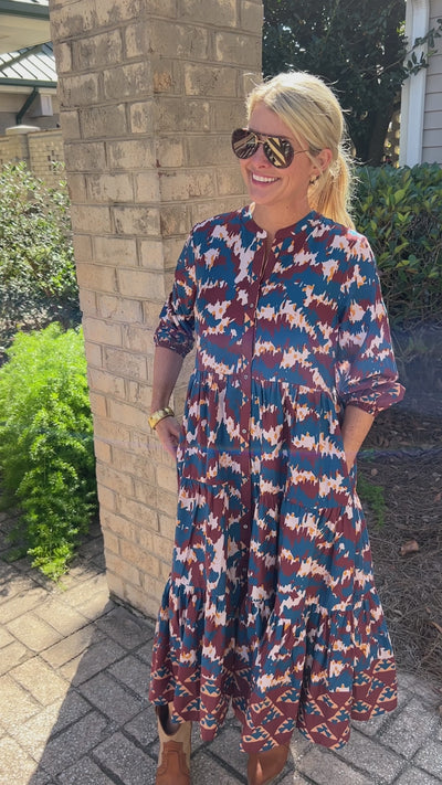 Ragsdale dress by King + Pitt, tribal print