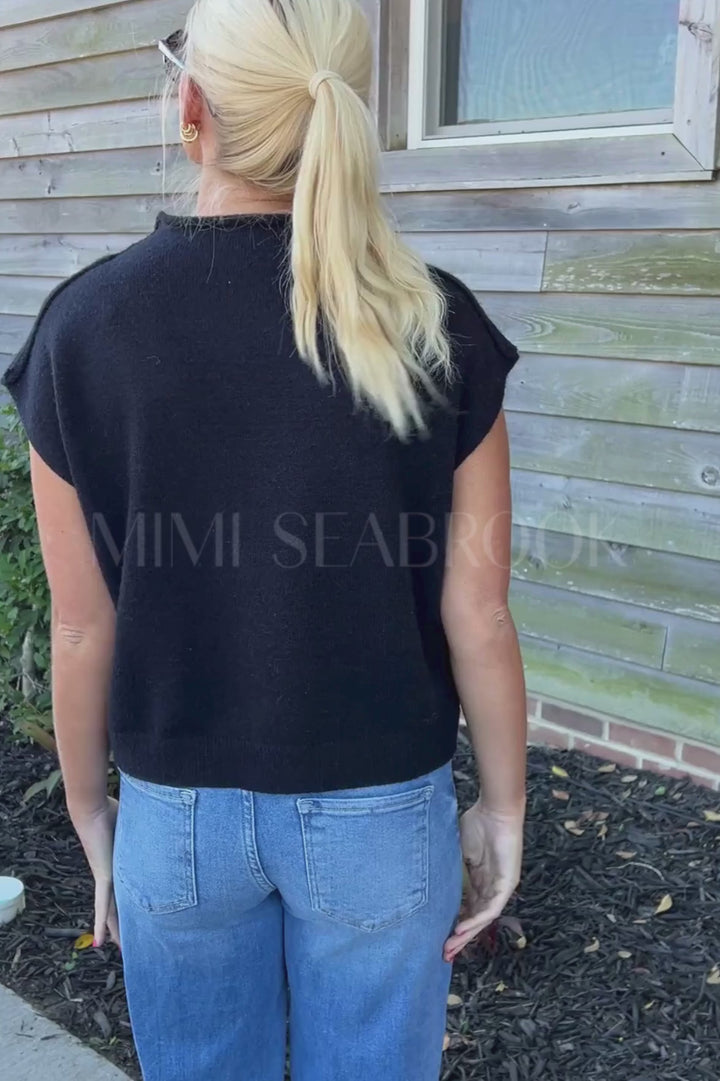 Higginson sweater top, black