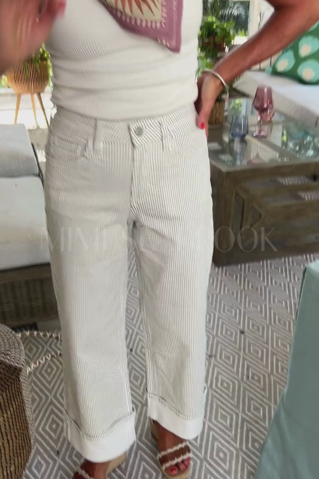 Haile stripe jeans, khaki