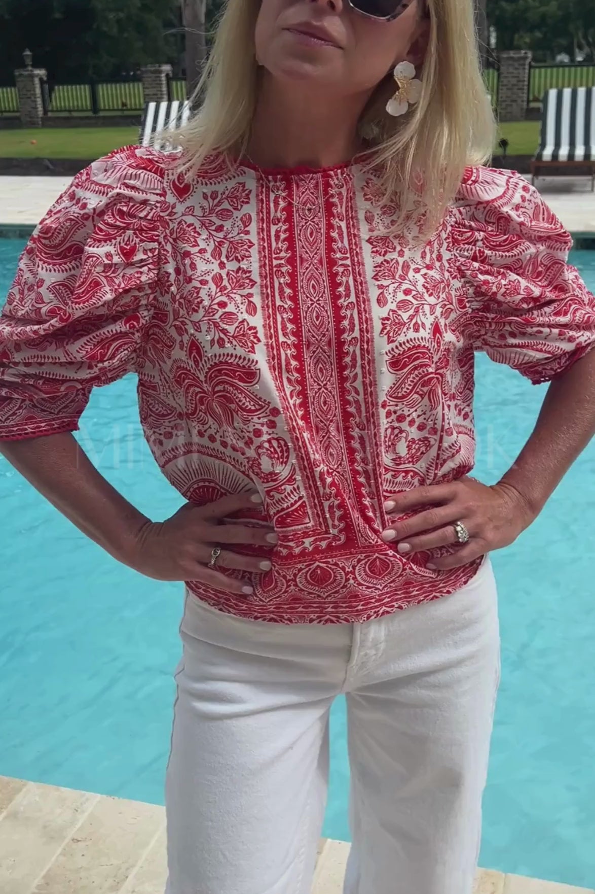 River Ride Red Blouse by Farm Rio – Mimi Seabrook