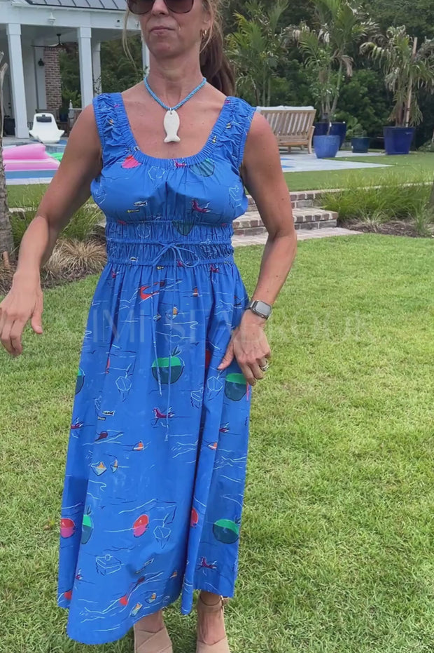 harper maxi dress blue size s Sleeveless A-Line Printed Dress, Dip Blue, XS Colour:OLIVE Cheyenne Scallop Denim Mini Pair with dainty jewelry Canberra
