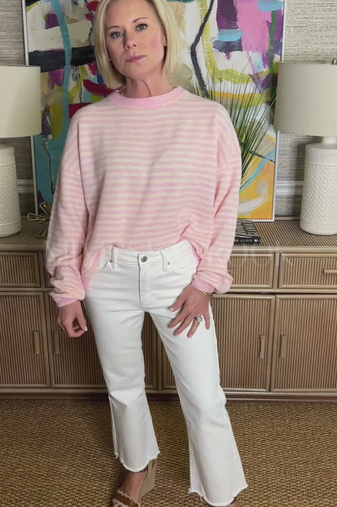 Carley knit sweater, pink