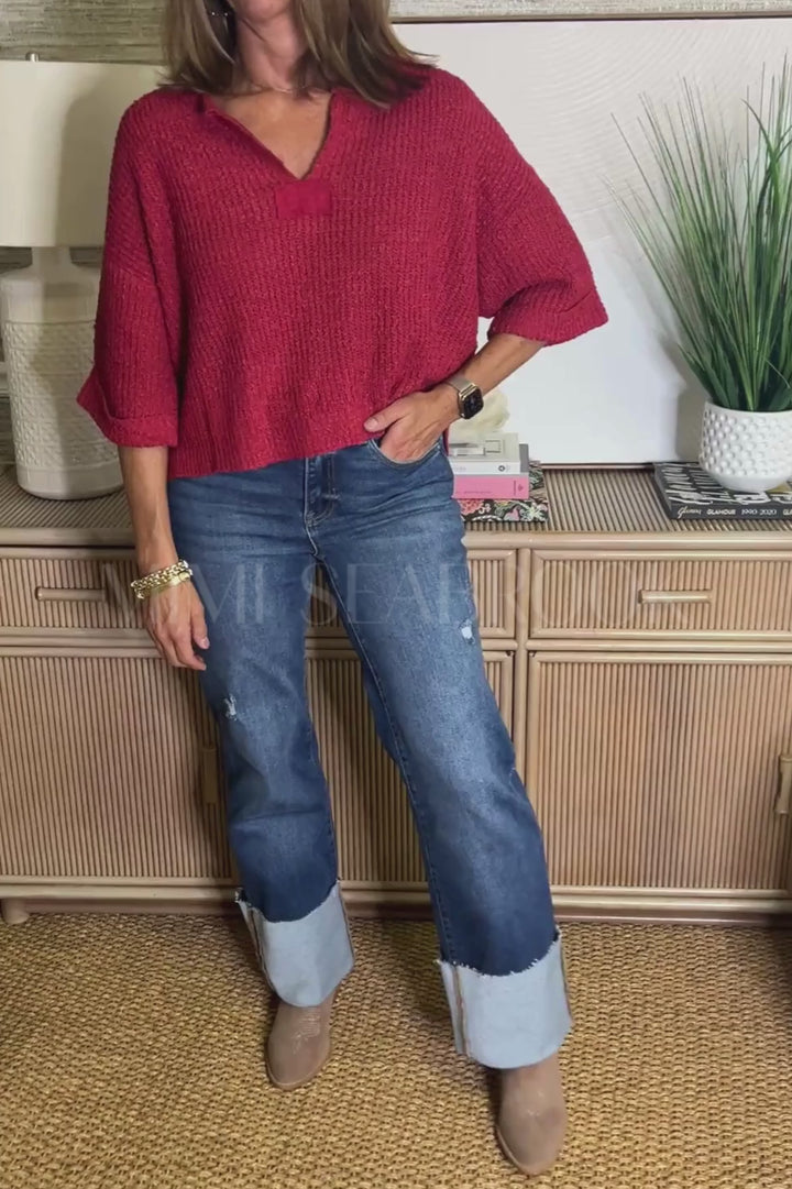 Celina sweater, red