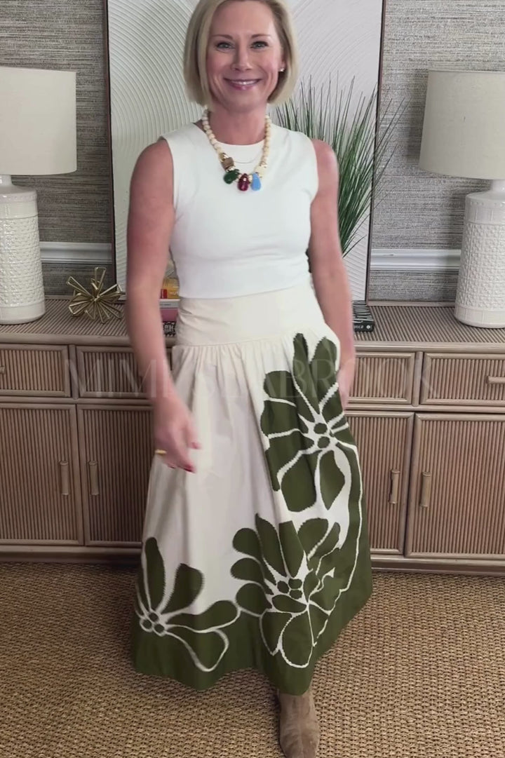 Palermo Green Midi Skirt by Farm Rio