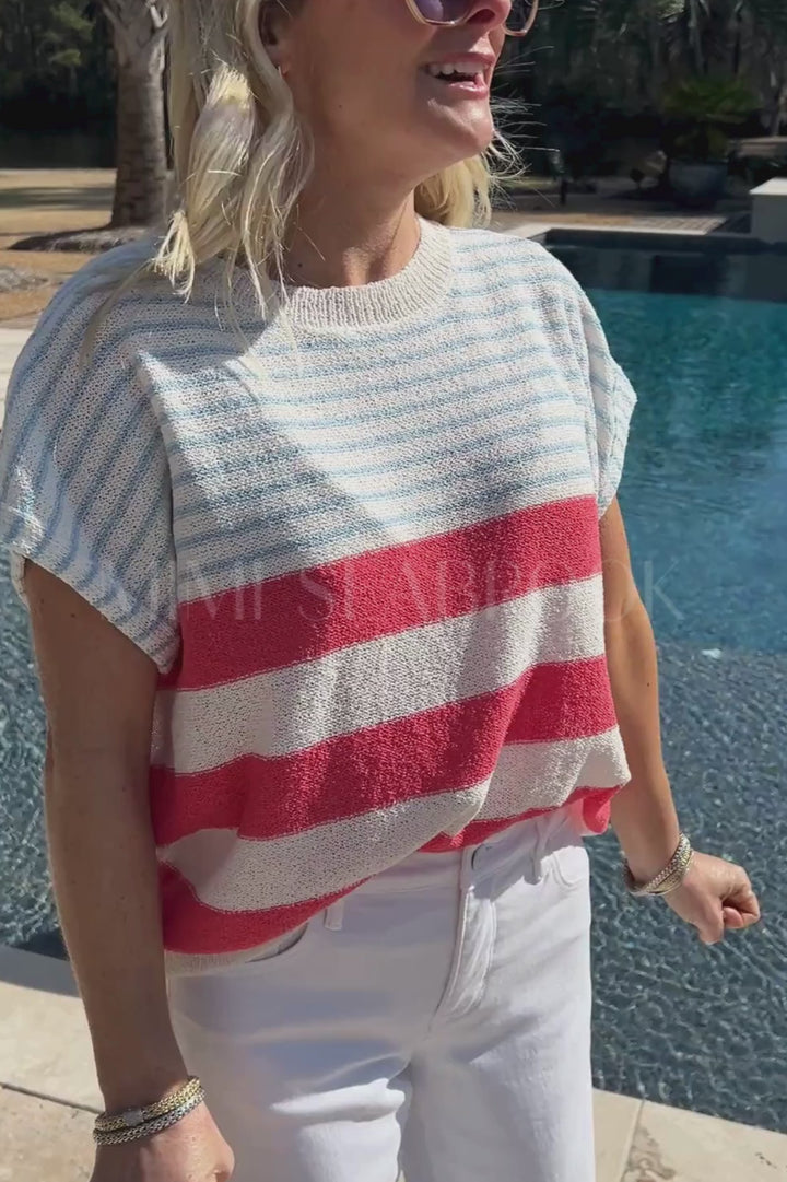 Pelham top, cherry sky