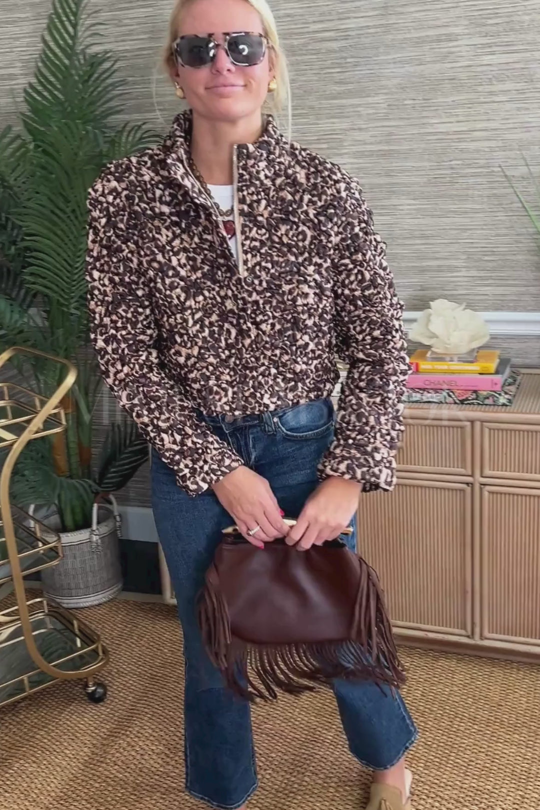 Ivetta jacket, brown leopard