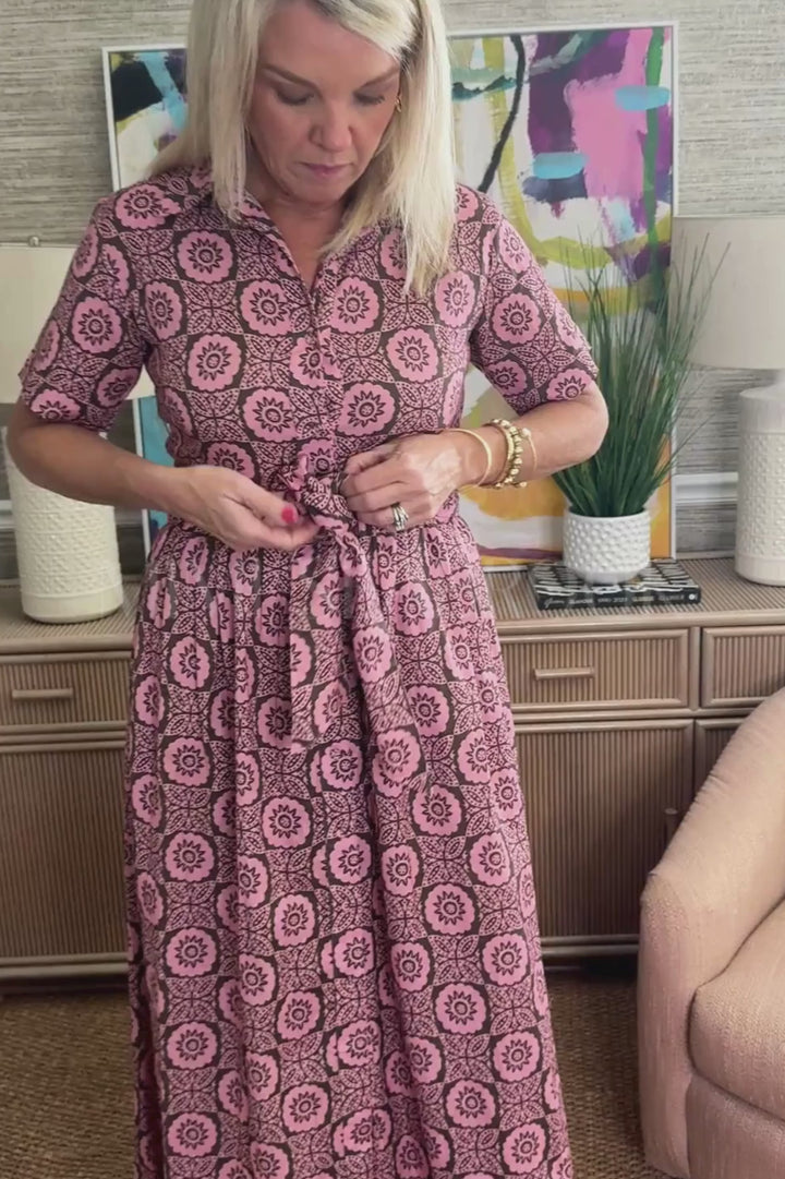Leonora maxi dress, pink