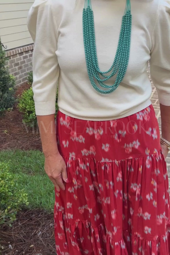 Tiered Maxi Skirt, Rust by Oliphant