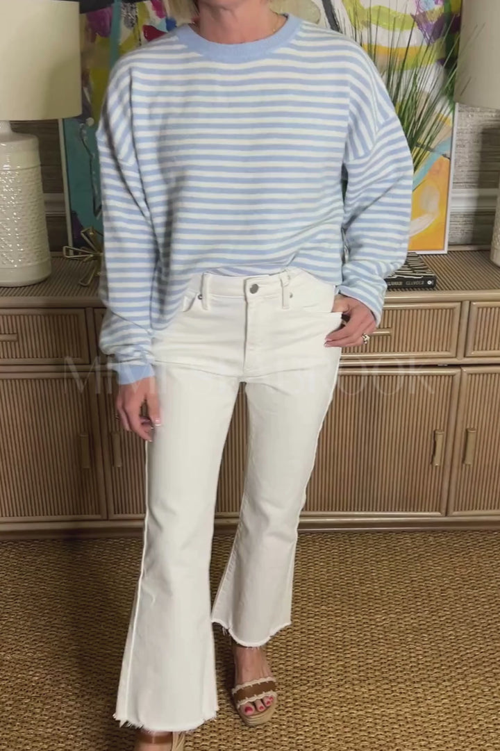 Carley knit sweater, sky blue