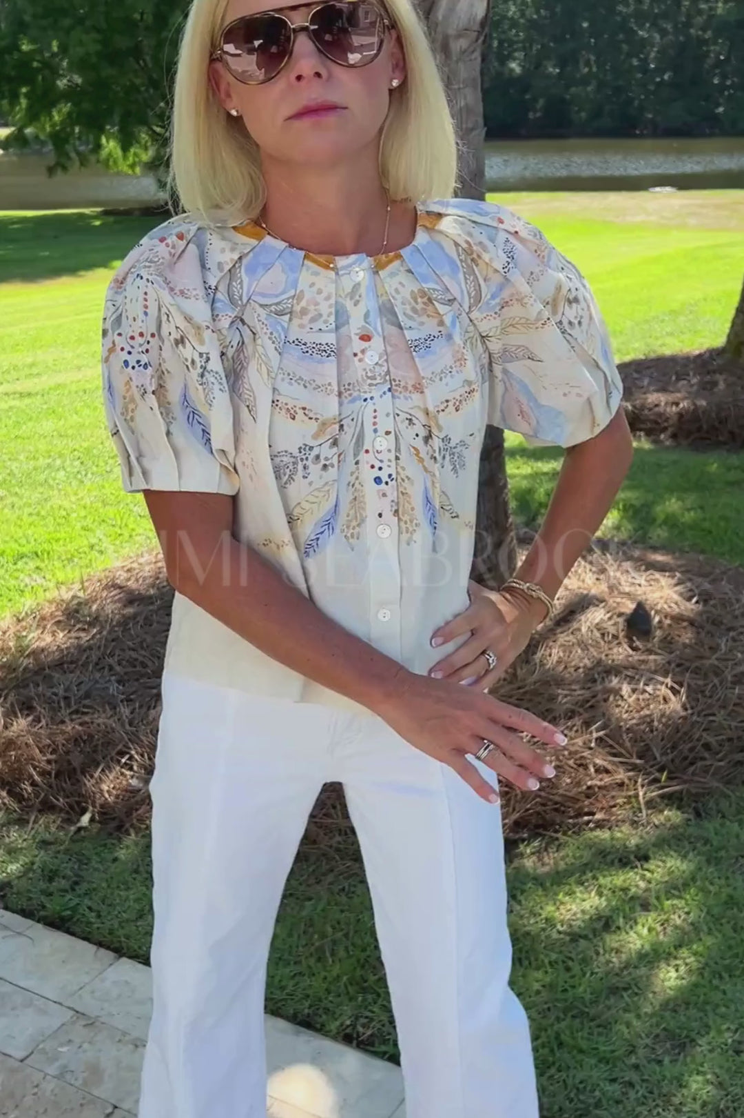 Salome Top, Goleta Print by Cleobella