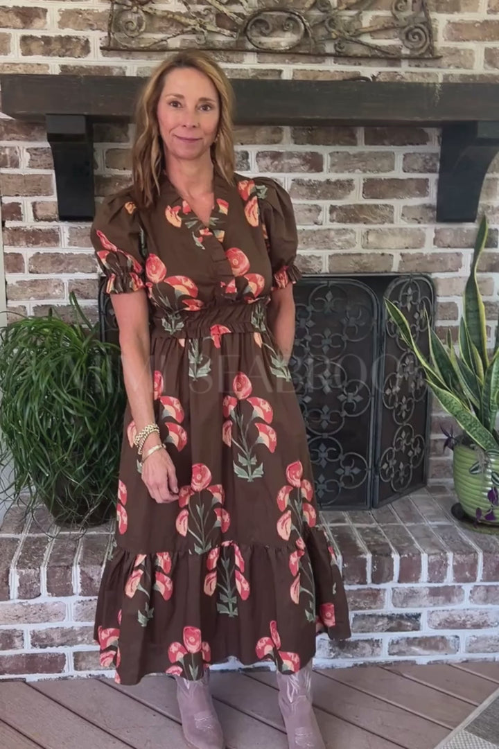 Sandie dress, brown