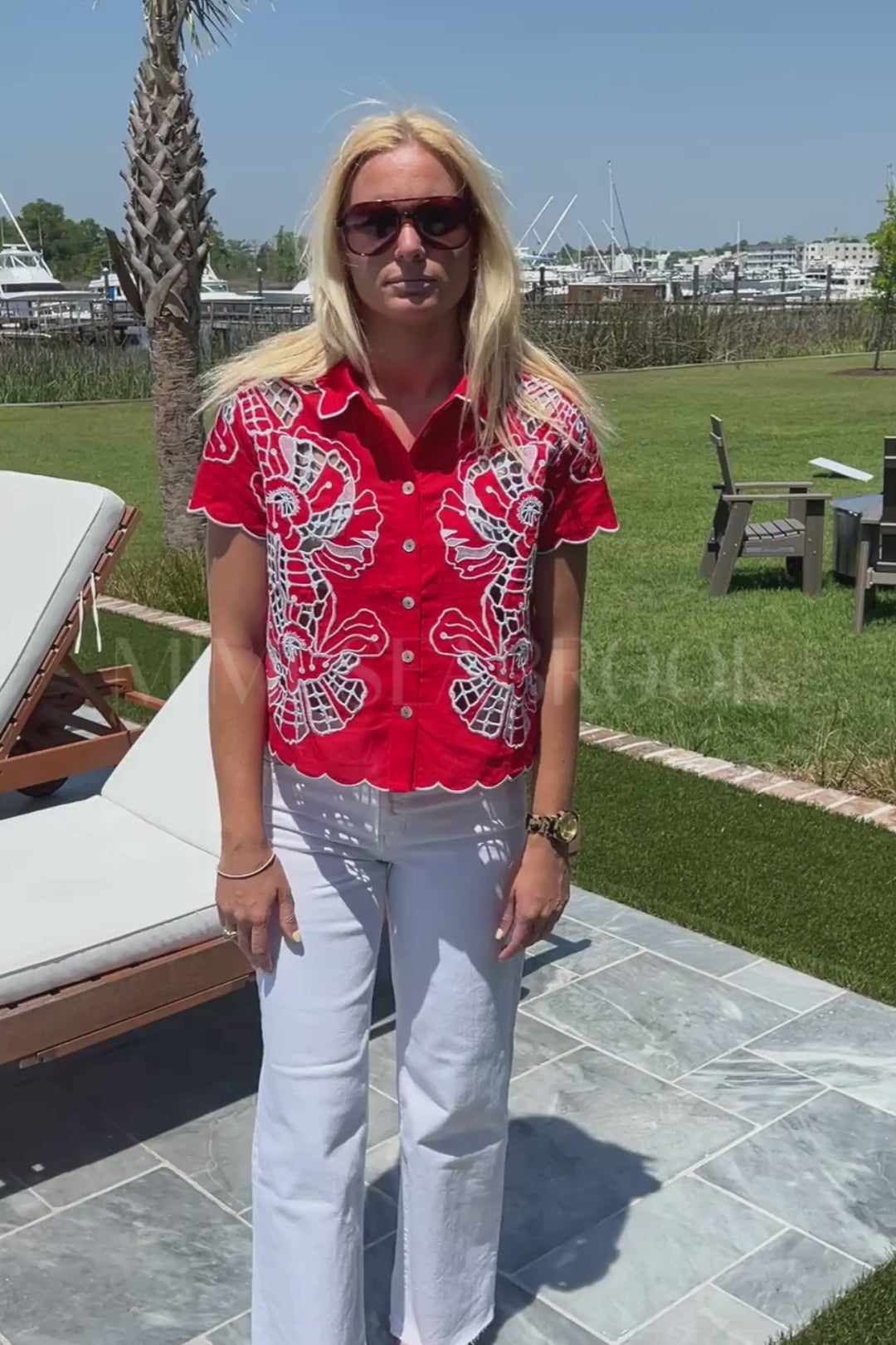 Blouse with Embroidery Coverup by Farm Rio
