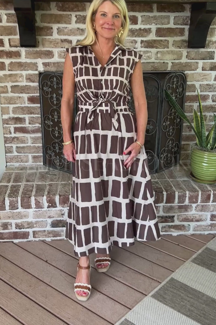 Cape May dress, brown