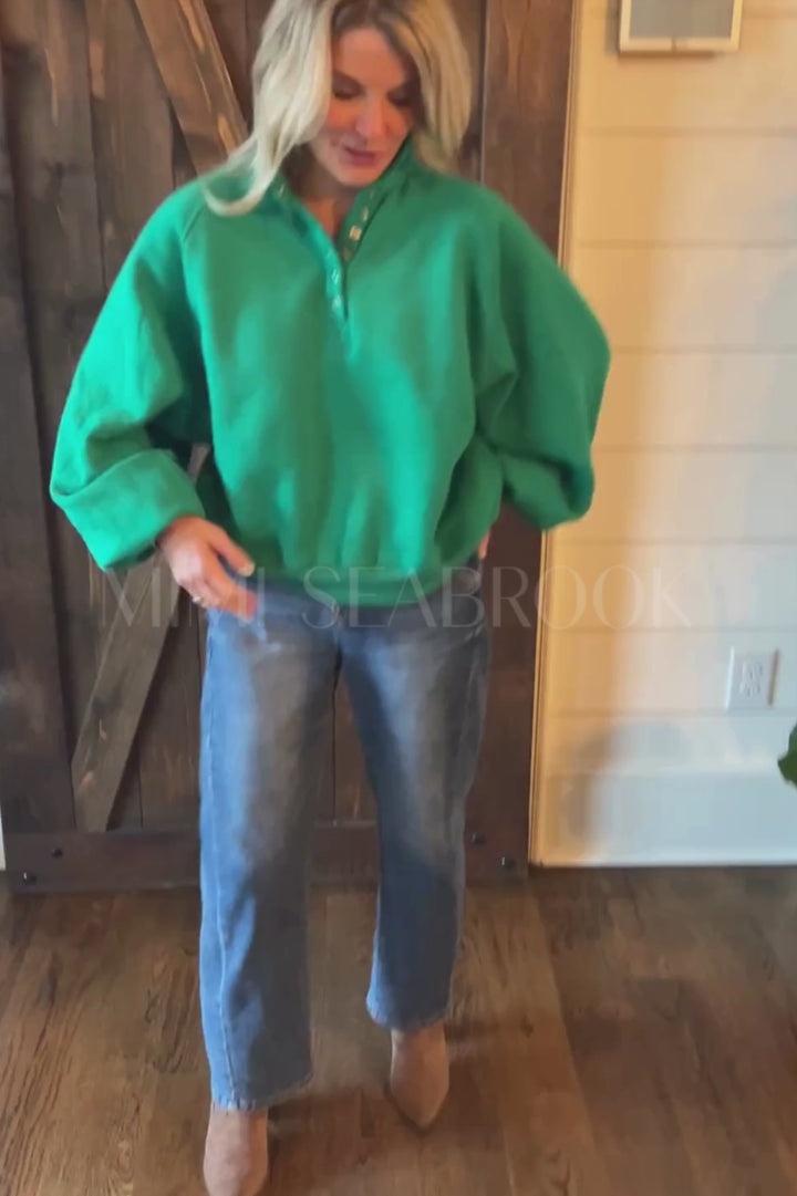 Charlize collared sweatshirt, green