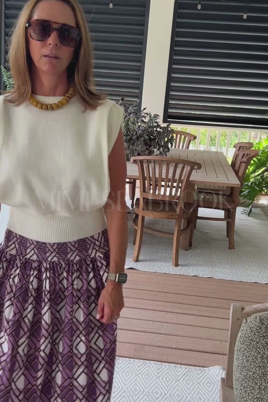 Laney Skirt, purple plaid print