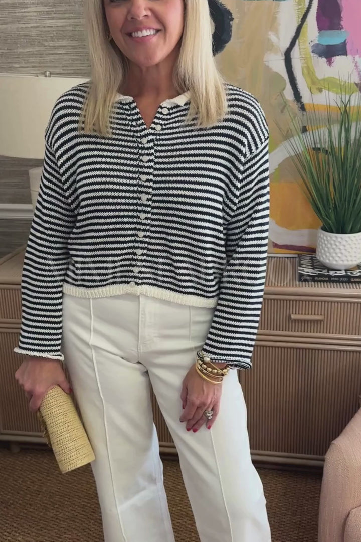 Cyrus sweater, navy/white