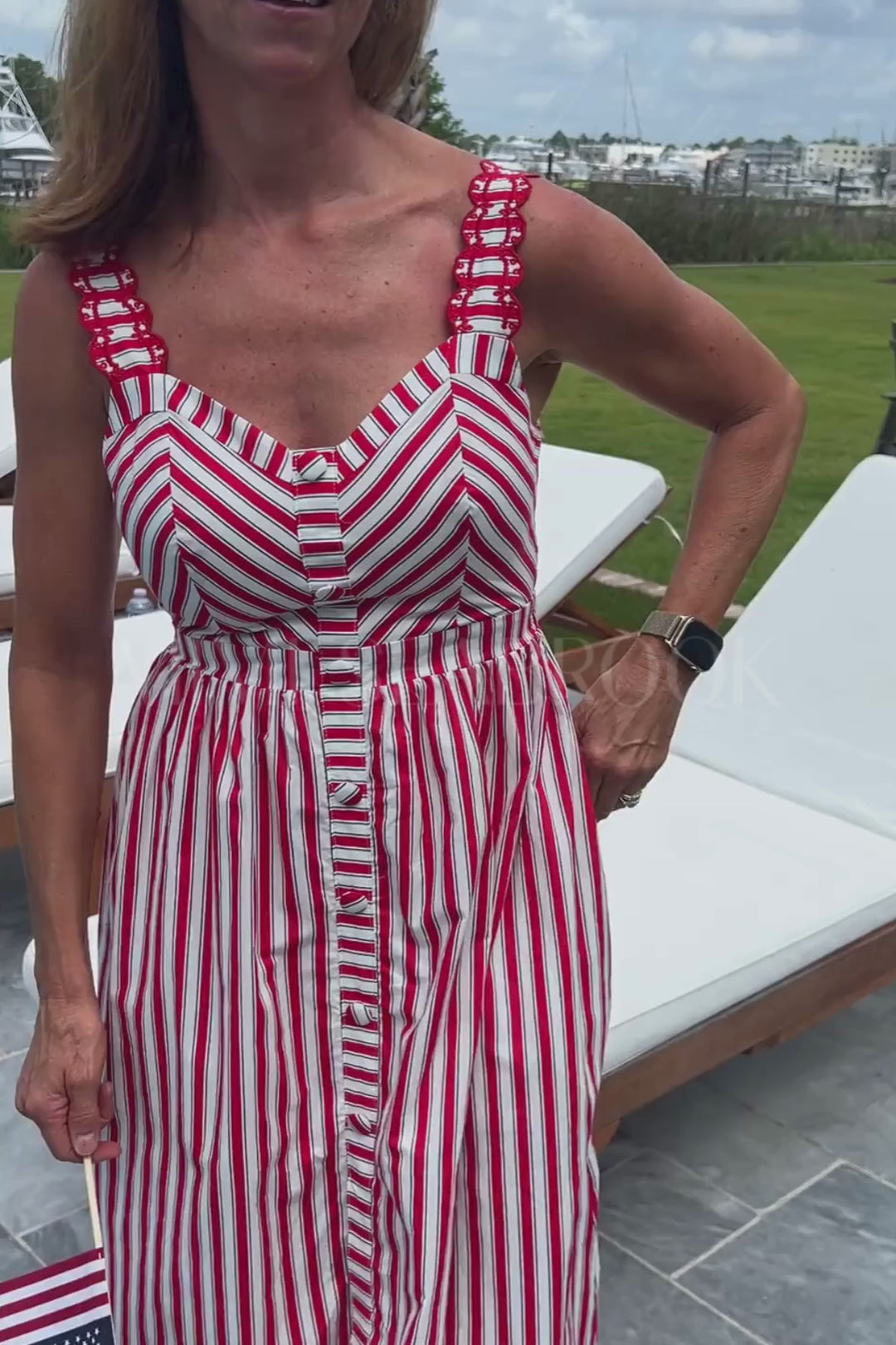 Braven dress, red white