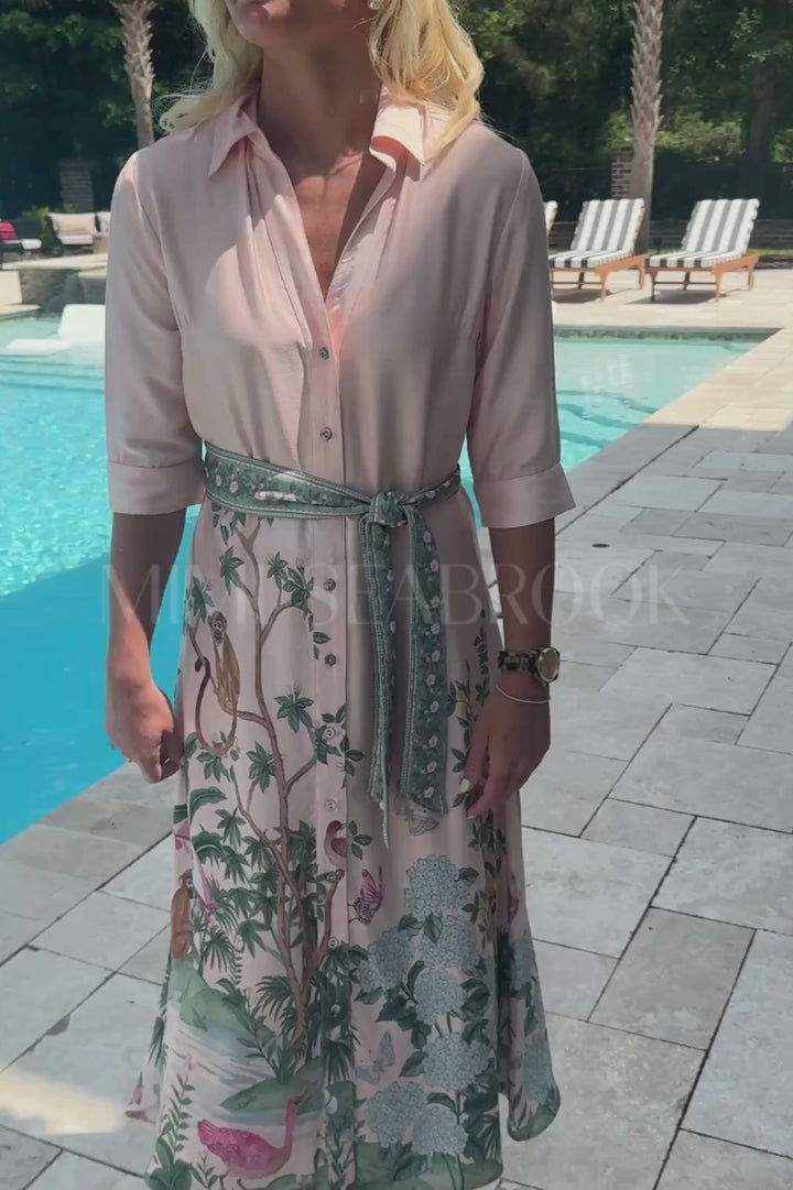 Simona dress, pink print