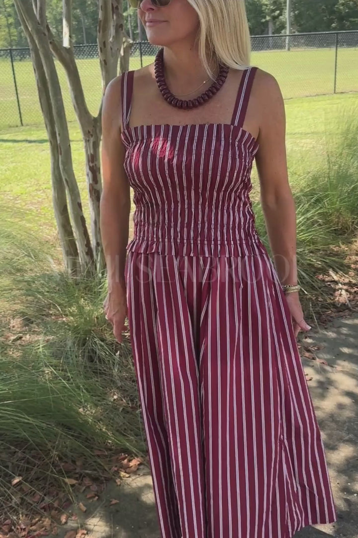 Darthey dress, crimson/white