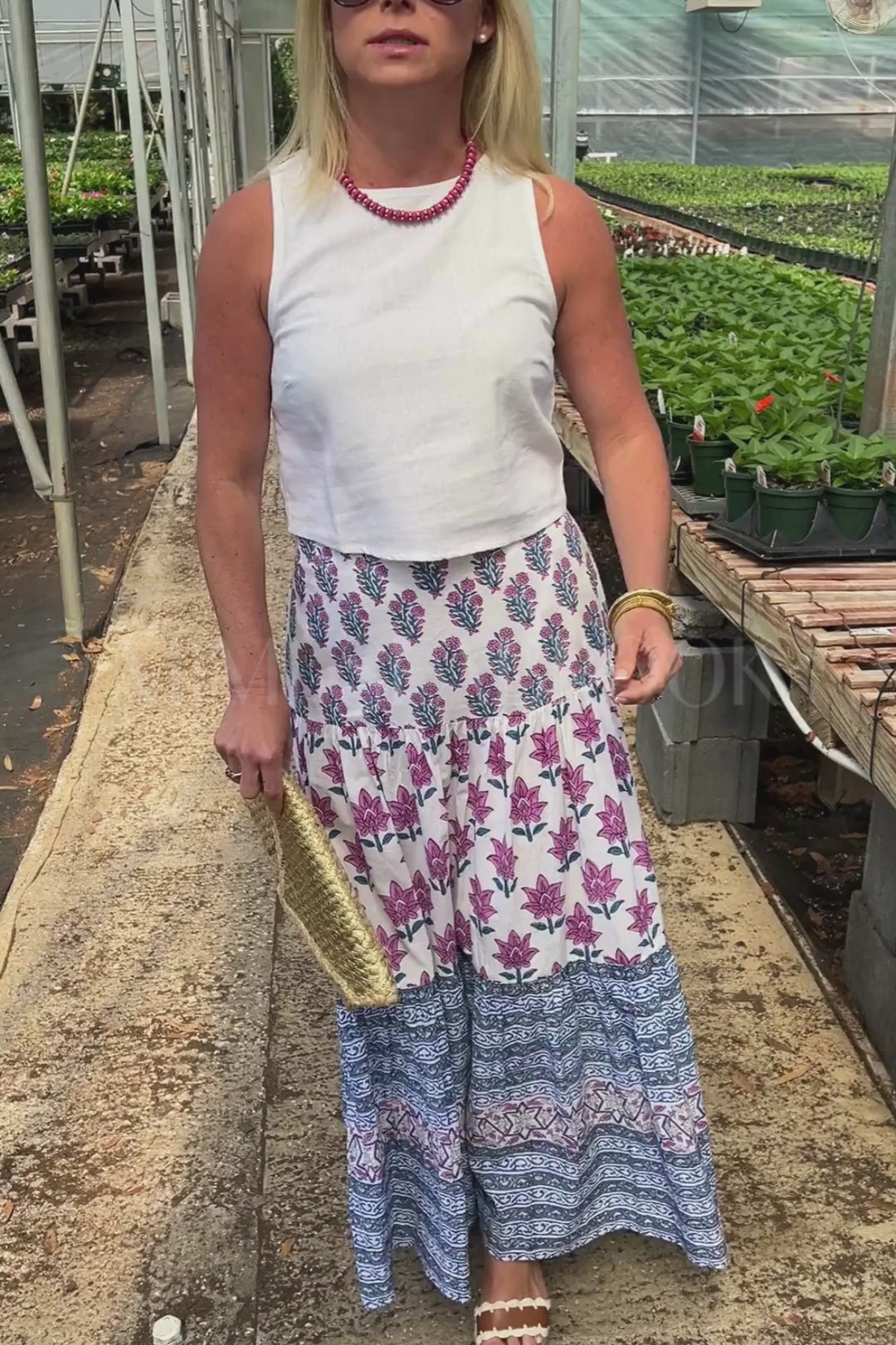 Murphy skirt, navy/pink