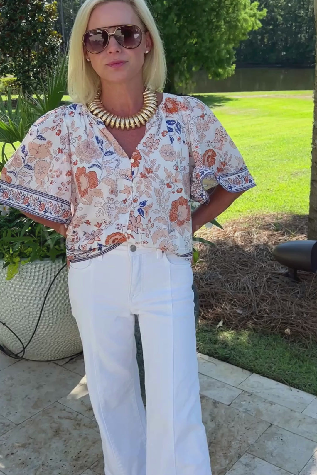 Marin Blouse, Bellavista Print by Cleobella