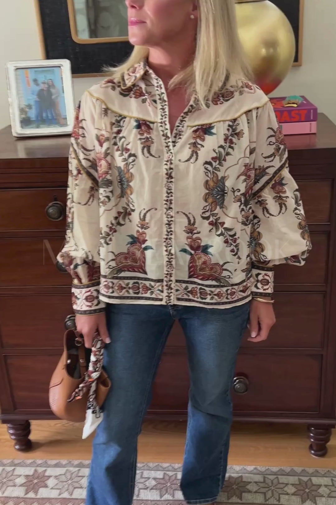 Majestic Hearts Cream Blouse by Farm Rio