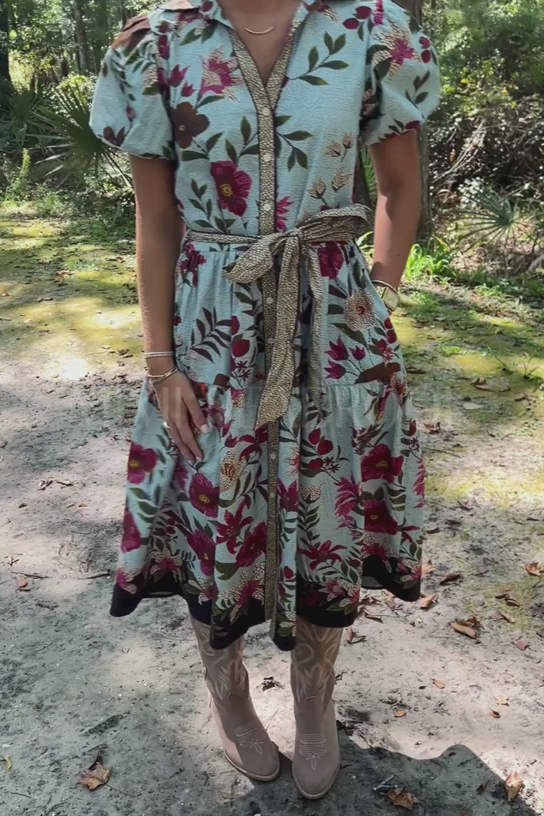 Hobson dress, opal mosaic print