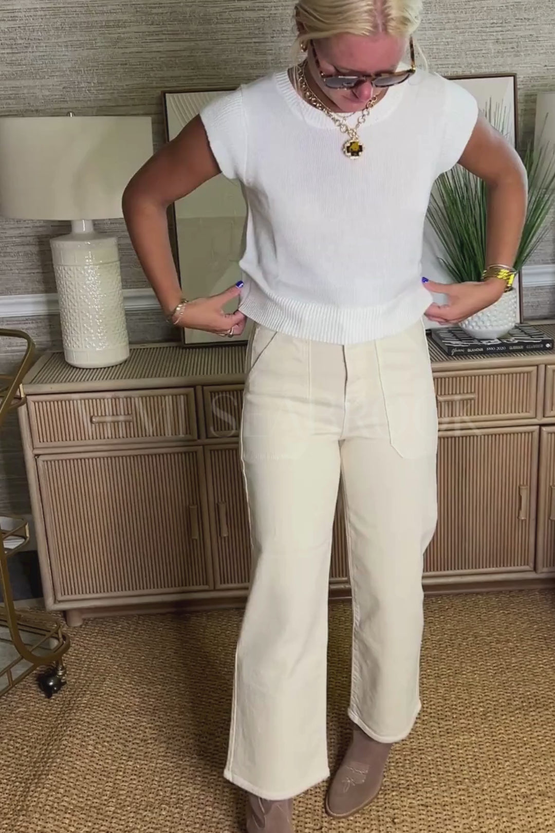Angela jeans, almond