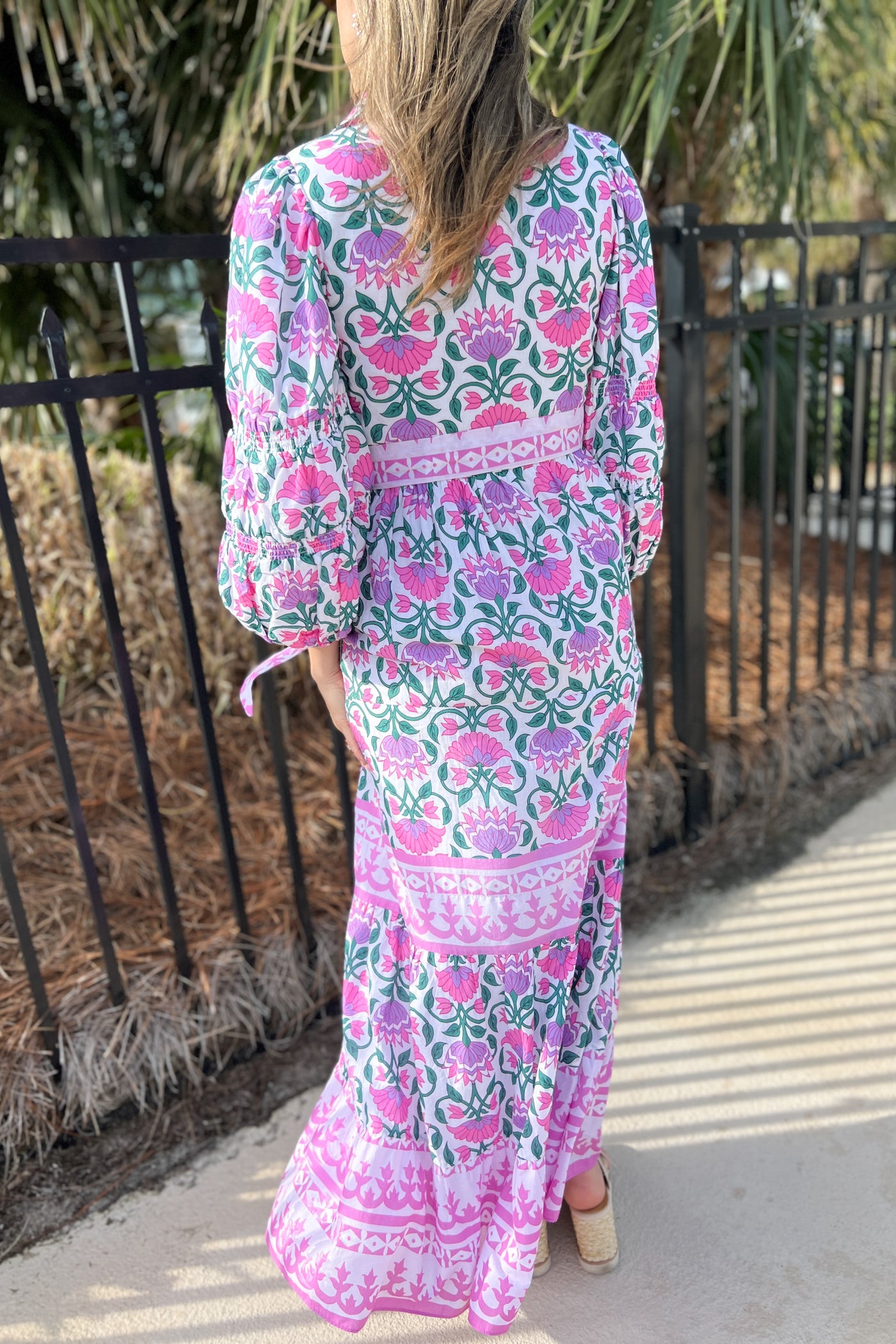 Tahiti Beach dress, pink floral print by King + Pitt