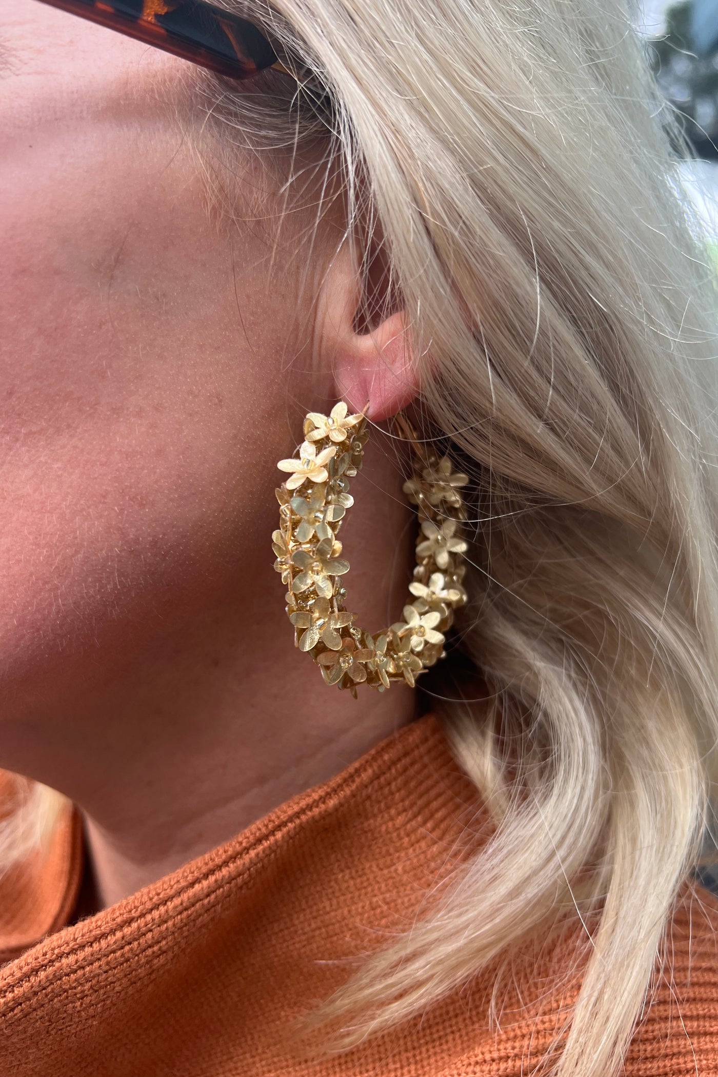 Alta floral hoop earrings